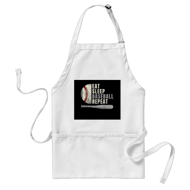 Eat Sleep Baseball Wiederholung Funny Baseball Pla Schürze (Vorne)