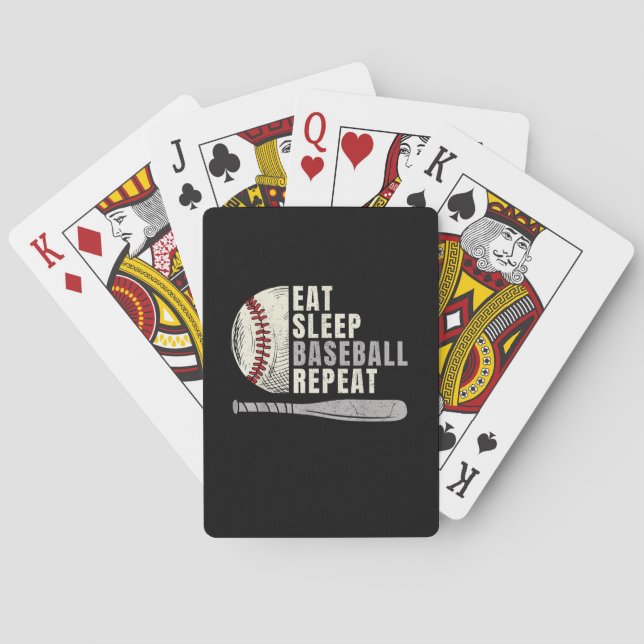 Eat Sleep Baseball Wiederholung Funny Baseball Pla Spielkarten (Rückseite)