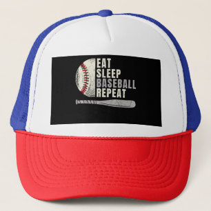 Eat Sleep Baseball Wiederholung Funny Baseball Pla Truckerkappe