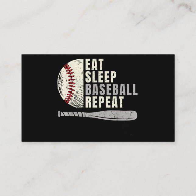 Eat Sleep Baseball Wiederholung Funny Baseball Pla Visitenkarte (Vorderseite)