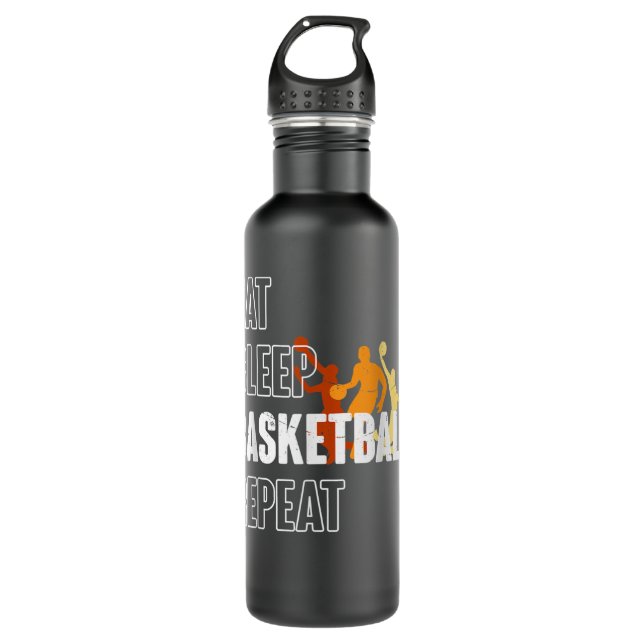 Eat Sleep Basketball Repeat Funny Tee für Basketba Edelstahlflasche (Vorderseite)