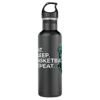 Eat Sleep Basketball Wiederholen Basketballspieler Edelstahlflasche