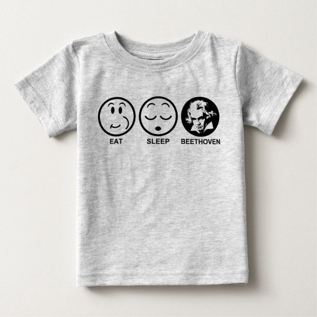 Eat Sleep Beethoven Baby T-shirt (Vorderseite)