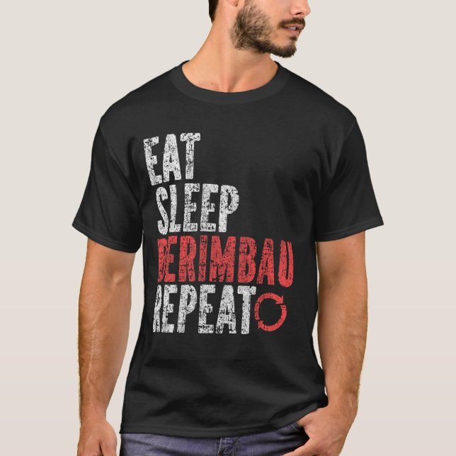 Eat Sleep Berimbau Repeat T-Shirt (Vorderseite)