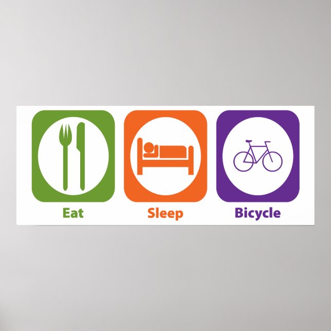 Eat Sleep Bicycle Poster (Vorne)