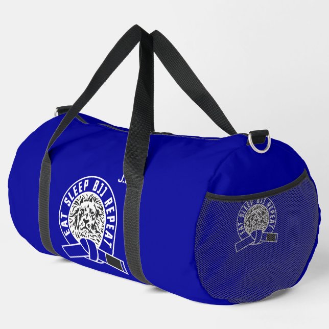 Eat Sleep BJJ Repeat - Blue Belt "Customizable" Duffle Bag (Rechte Ecke)