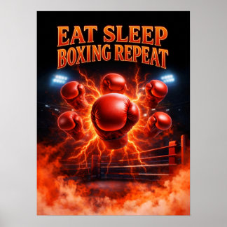 Eat Sleep Boxen Repeat Kunst Poster