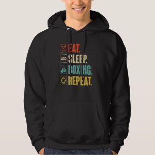 Eat Sleep Boxing Wiederholen Funny Vintag Man Boxi Hoodie