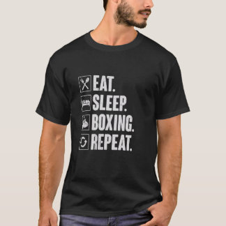 Eat Sleep Boxing Wiederholung - Funny Retro Man Bo T-Shirt