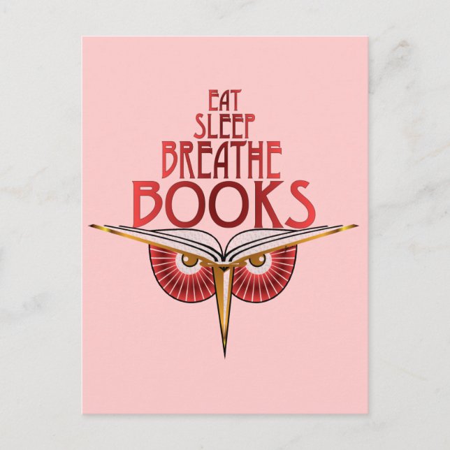 Eat Sleep Breathe Books Carte postale (Devant)