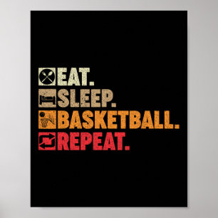 Eat Sleep Bysketbyll Wiederholung Boy Girl Bysketb Poster