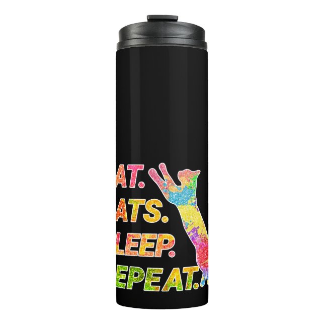 Eat, Sleep, Cats, Repeat Thermosbecher (Vorderseite)