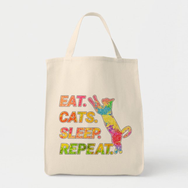 Eat, Sleep, Cats, Repeat Tragetasche (Vorne)