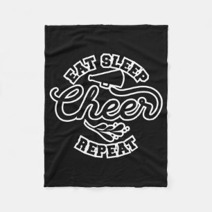 Eat Sleep Cheer Wiederholen fröhliche Design Ideen Fleecedecke