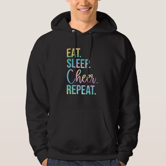 Eat Sleep Cheer Wiederholung Cheerleader Cheerlead Hoodie (Vorderseite)