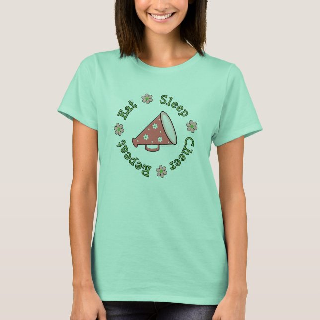 Eat Sleep Chef Wiederholen Ringer T-Shirt (Vorderseite)