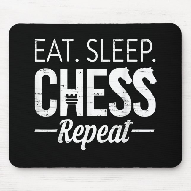Eat Sleep Chess Repeat Player Board Kids Boy Game Mousepad (Vorne)