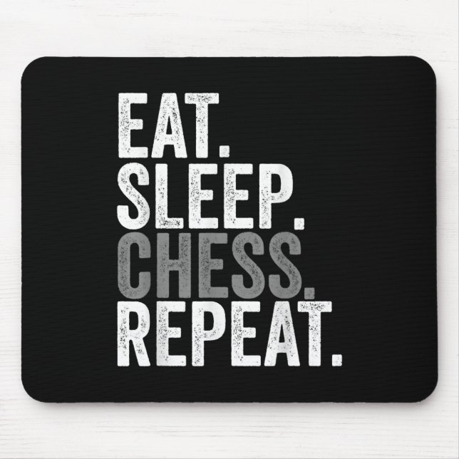 Eat Sleep Chess Repeat Player Board Kids Boy Game Mousepad (Vorne)