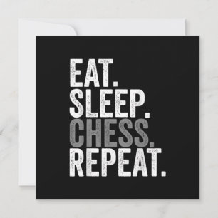 Eat Sleep Chess Repeat Spieler Brett Kinder Junge  Einladung
