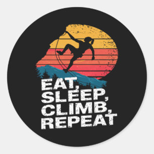 Eat Sleep Climb Repeat - Klettern und Bouldern Runder Aufkleber
