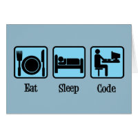 Eat Sleep Code Funny Computer Programmer Card