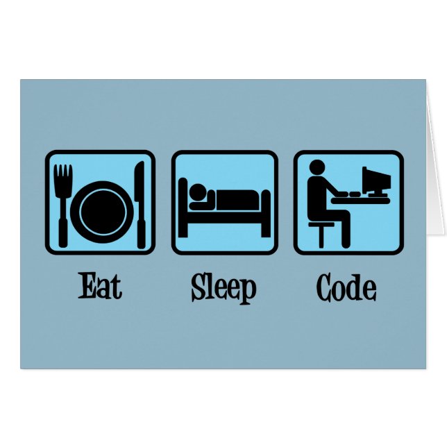 Eat Sleep Code Funny Computer Programmer Card (Devant horizontal)