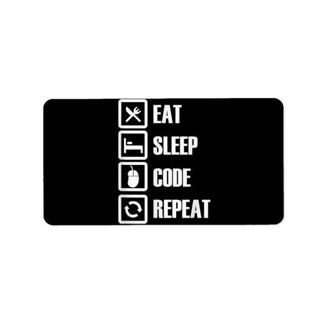 Eat Sleep Code Repeat Coding Programming Engineer Adressaufkleber (Vorne)