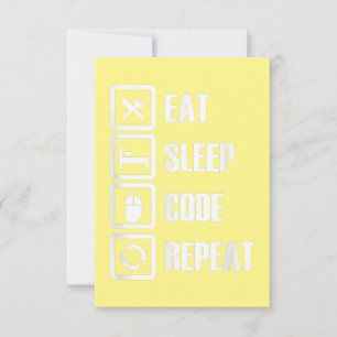Eat Sleep Code Repeat Coding Programming Engineer Dankeskarte