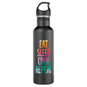 Eat Sleep Code Repeat Edelstahlflasche