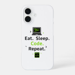 Eat Sleep Code Repeat iPhone-Hülle iPhone 16 Hülle