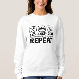 Eat Sleep Code Repeat Medical Coder Coding Gift Sweatshirt
