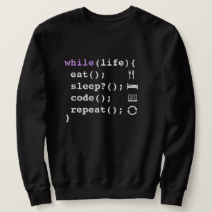 Eat Sleep Code Repeat – Minimalistischer Programmi Sweatshirt