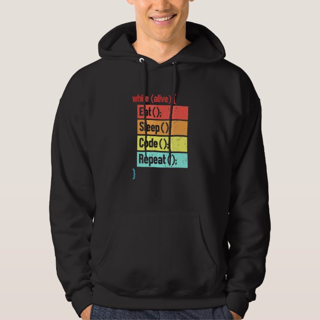 Eat Sleep Code Repeat Software Engineer Developer Hoodie (Vorderseite)