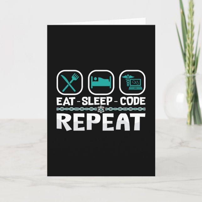 Eat Sleep Code Wiederholung medizinischer Coder IC Karte (Vorderseite)