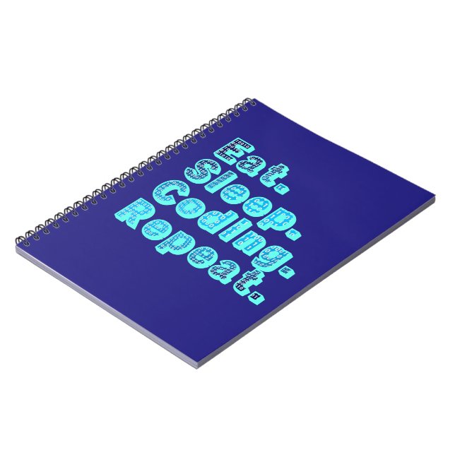 Eat Sleep Coding Repeat - Funny Tech Spaß Notizblock (Linke Seite)