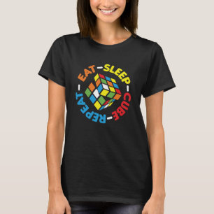 Eat Sleep Cube Wiederholen Funny Cubes Puzzle Gesc T-Shirt