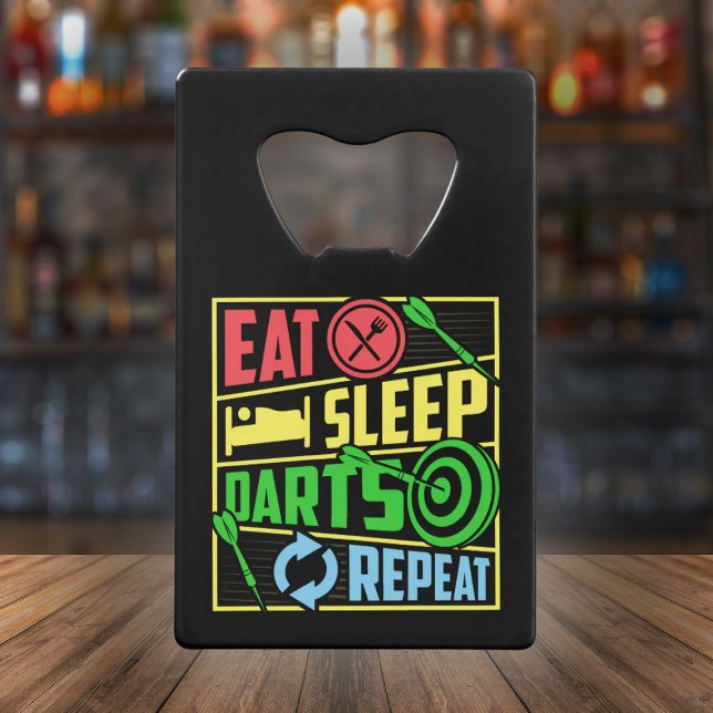 Eat Sleep Darts Repeat - Dart Player Geldbeutel Flaschenöffner (Von Creator hochgeladen)