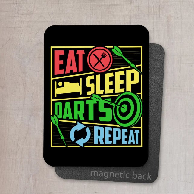 Eat Sleep Darts Repeat - Funny Dart Player Magnet (Von Creator hochgeladen)