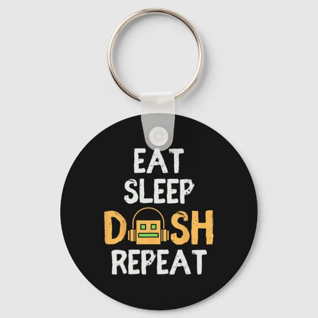 Eat Sleep Dash Repeat Video Game Geometry Dash Gam Schlüsselanhänger (Vorderseite)