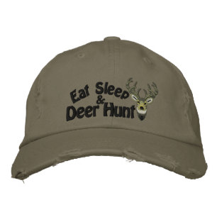 Eat Sleep Deer Hunt White Tail Embroidery Bestickte Kappe