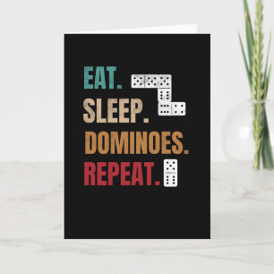 Eat Sleep Dominoes wiederholen   Dominofreunde spi Karte