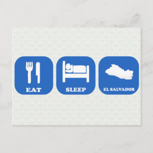 Eat Sleep El Salvador Postkarte