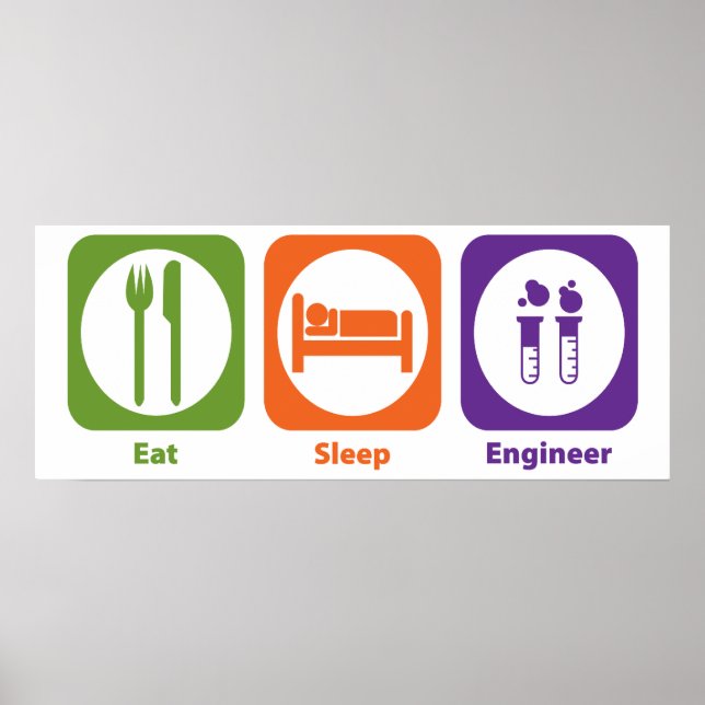Eat Sleep Engineer Poster (Vorne)