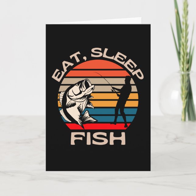 Eat Sleep Fish  Lustiges Angeln Karte (Vorderseite)