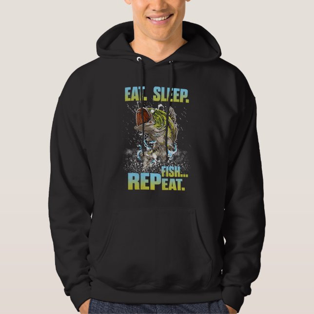Eat Sleep FIsh Repeat Fishing Hoodie (Vorderseite)