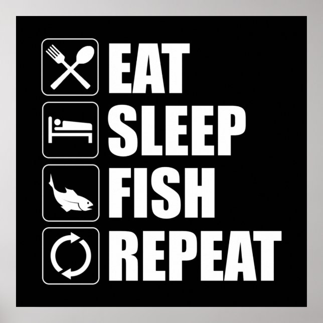 Eat Sleep Fish Repeat Poster (Vorne)