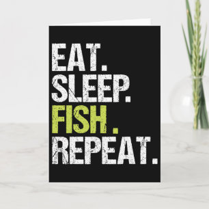 Eat Sleep Fish Repeat T-Shirt Angeln Fischer Angle Karte