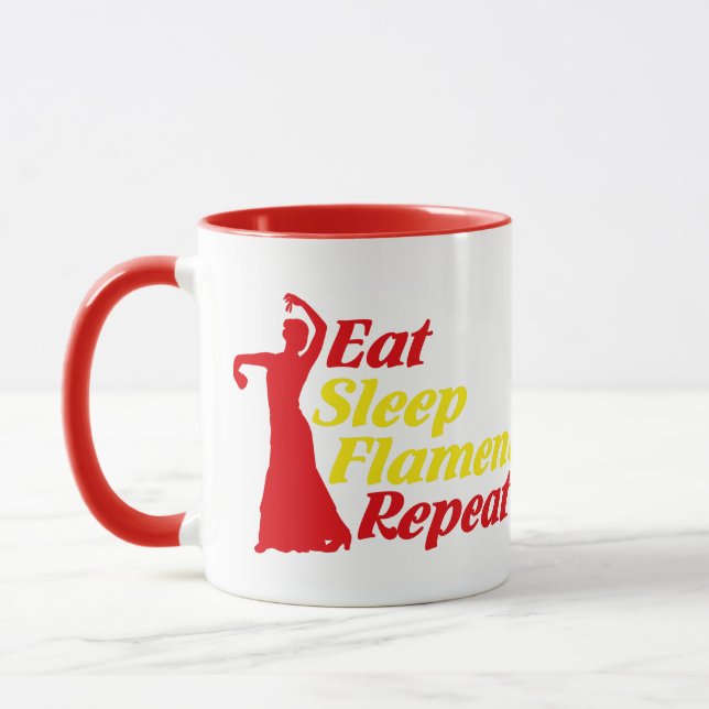 Eat Sleep Flamenco Wiederholen Funny Geschenk für  Tasse (Links)
