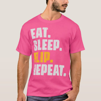 Eat Sleep Flip Repeat - Lustige Gymnastik Parkour T-Shirt