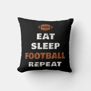 Eat Sleep Football Wiederholung Liebe Football Vin Kissen